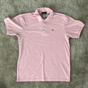 Burberry Pink Polo Button Down Collared Shirt